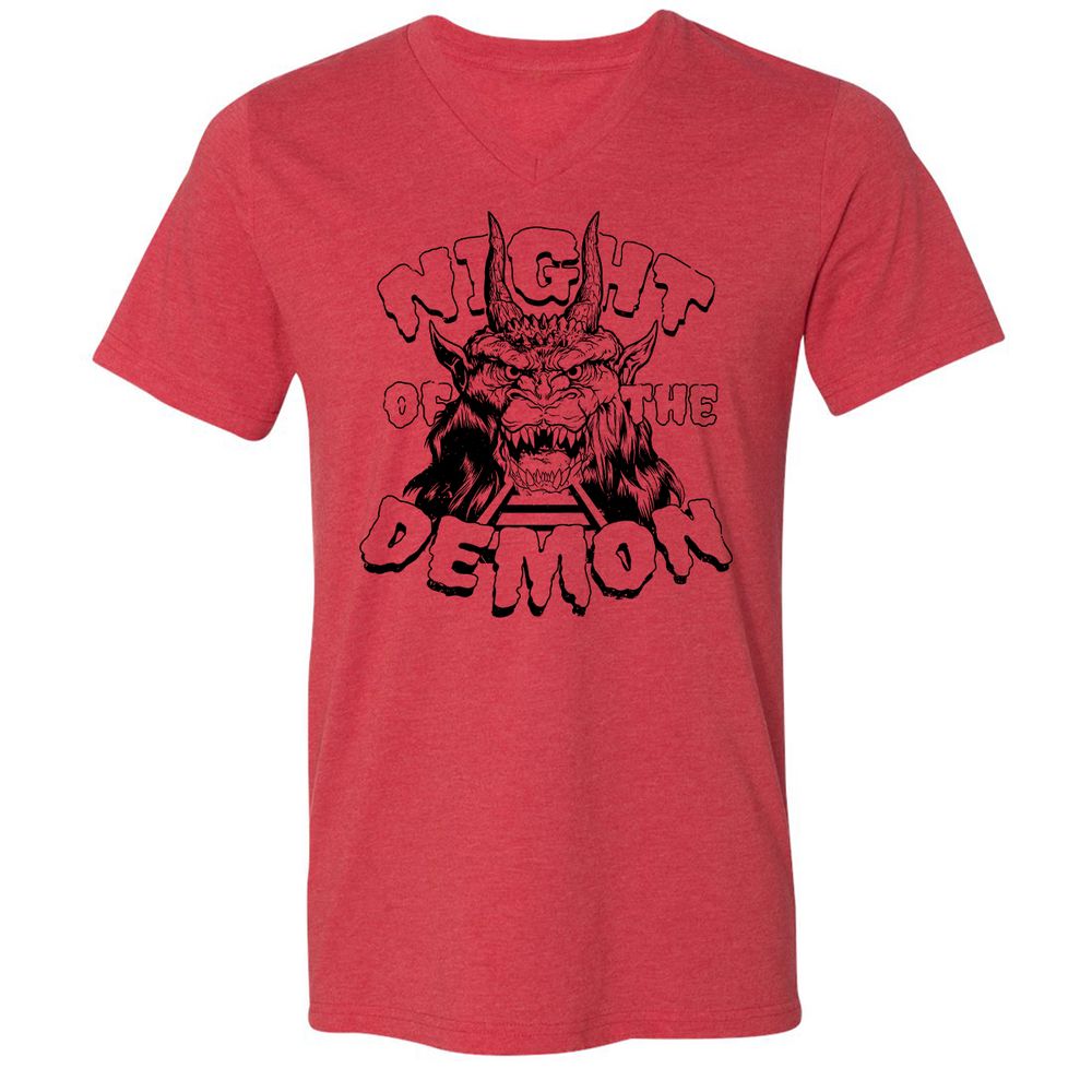 Unisex V-Neck T-Shirt - B6MJF9XZ - Heather Red - 5