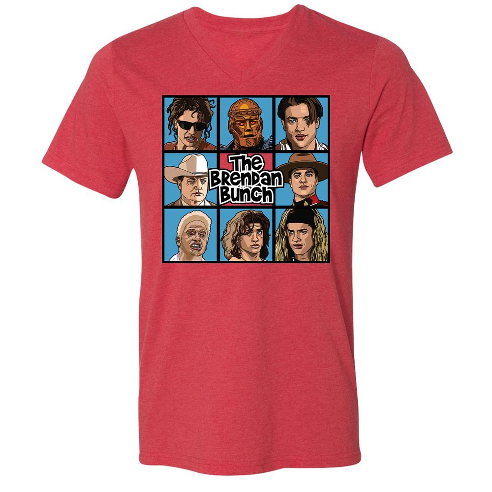 Unisex V-Neck T-Shirt - 3VPPFP18 - Heather Red - 5