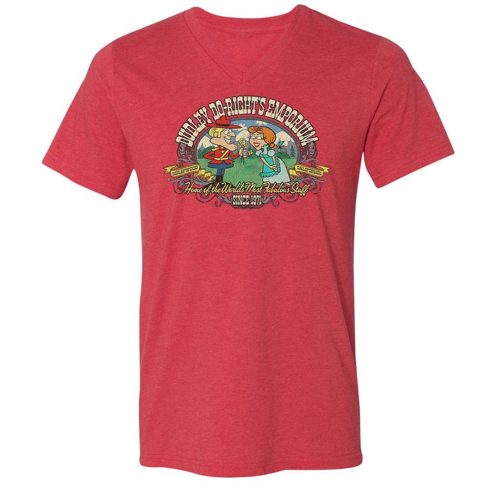 Unisex V-Neck T-Shirt - W5MJZJLQ - Heather Red - 5