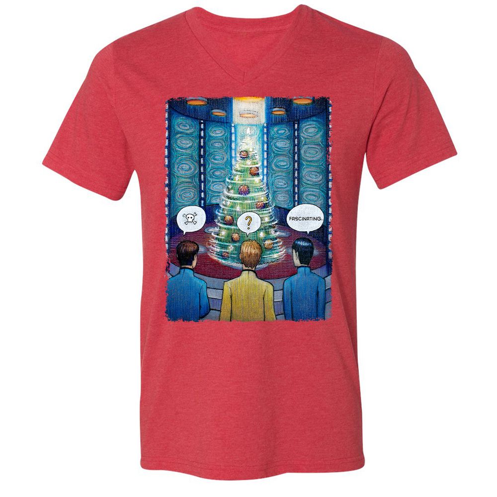 Unisex V-Neck T-Shirt - 6AUT7977 - Heather Red - 5