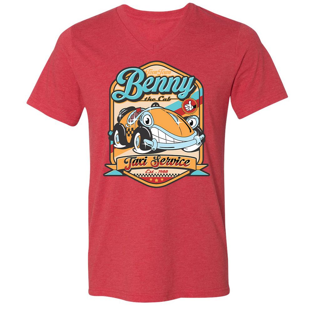 Unisex V-Neck T-Shirt - 2JTHAMFJ - Heather Red - 5