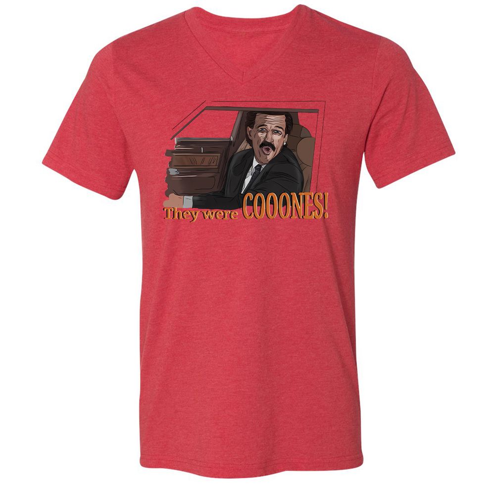 Unisex V-Neck T-Shirt - WS6JSYWS - Heather Red - 5