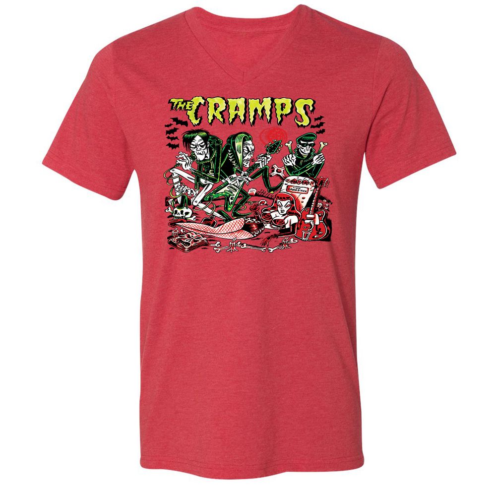 Unisex V-Neck T-Shirt - WWWDJ2NV - Heather Red - 5