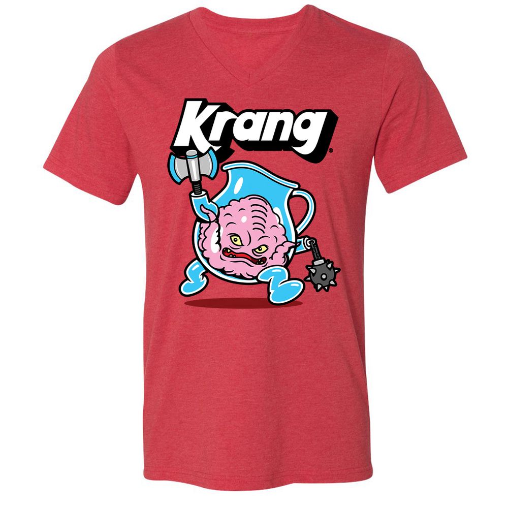 Unisex V-Neck T-Shirt - 8E6ZC95S - Heather Red - 5