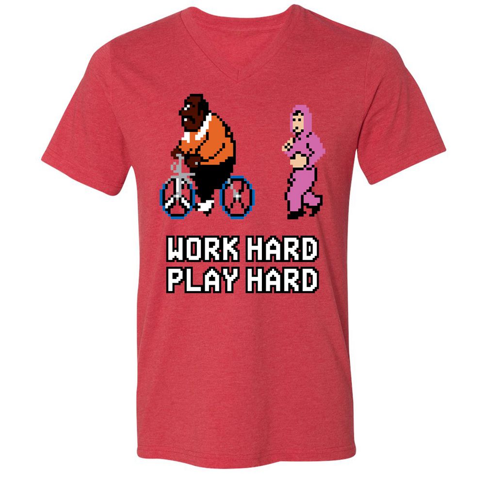 Unisex V-Neck T-Shirt - 1H75NU29 - Heather Red - 5