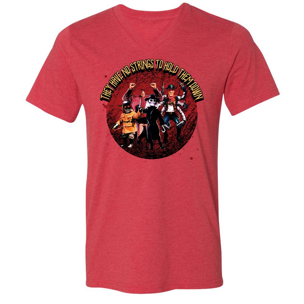 Unisex V-Neck T-Shirt - 3V26T4DZ - Heather Red - 5