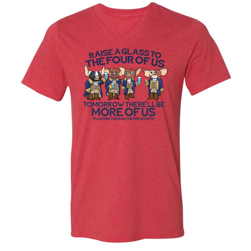 Unisex V-Neck T-Shirt - RBMQ4WXB - Heather Red - 5