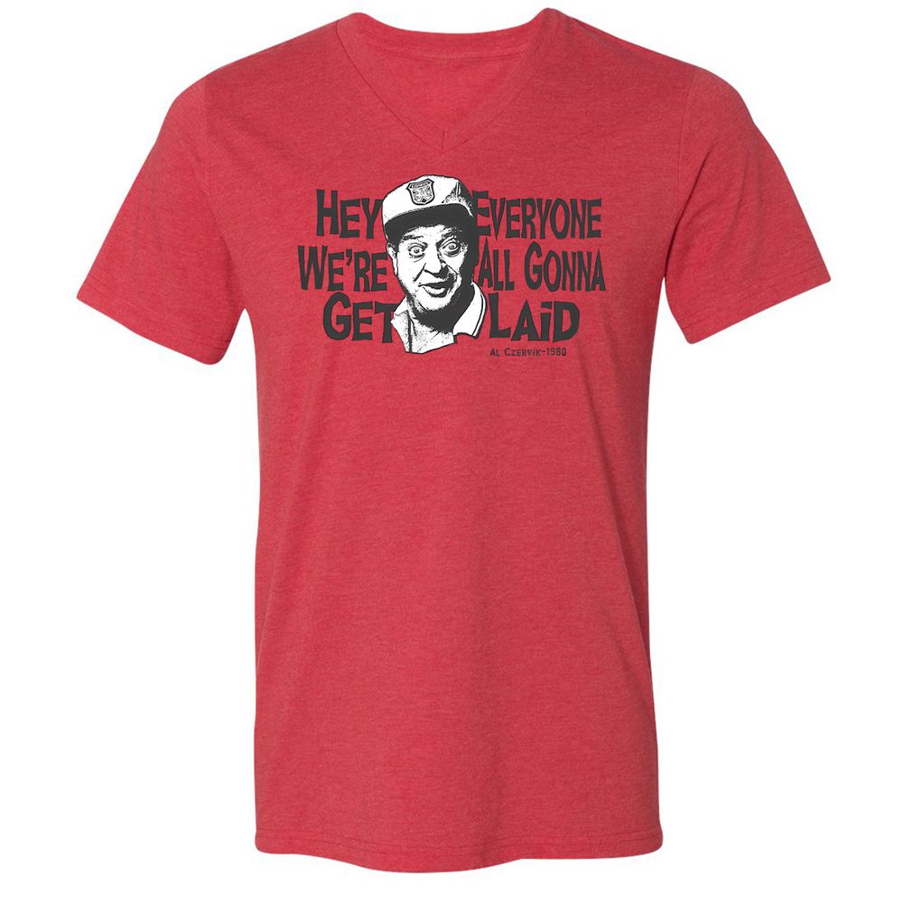 Unisex V-Neck T-Shirt - QH64ZL82 - Heather Red - 5