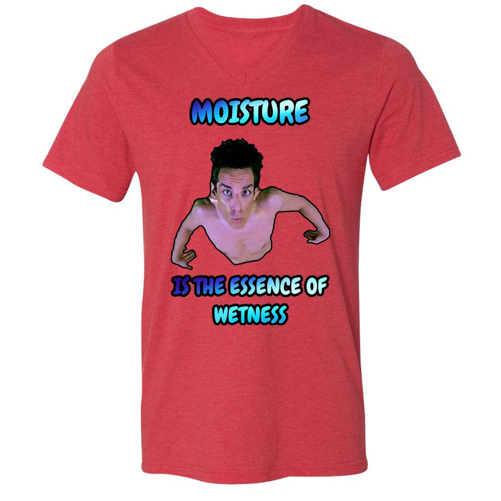 Unisex V-Neck T-Shirt - QHJ8X2E3 - Heather Red - 5