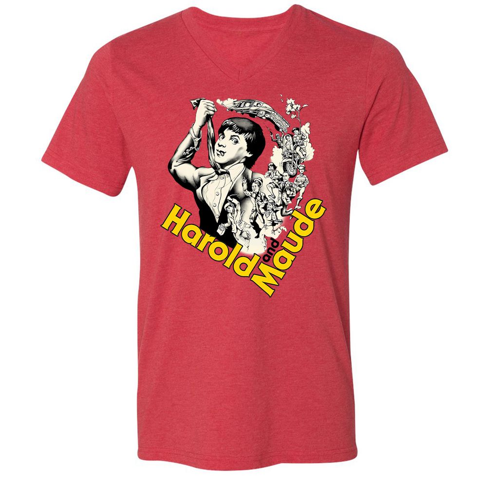 Unisex V-Neck T-Shirt - CB43KTH5 - Heather Red - 5