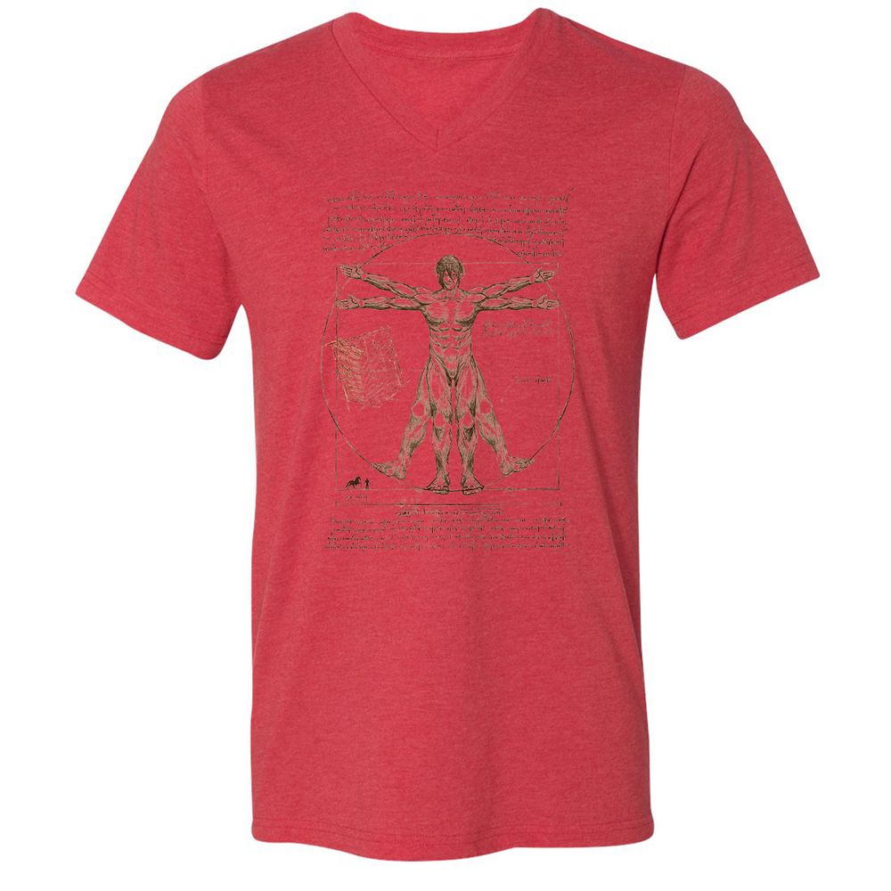 Unisex V-Neck T-Shirt - ZA66T4YB - Heather Red - 5