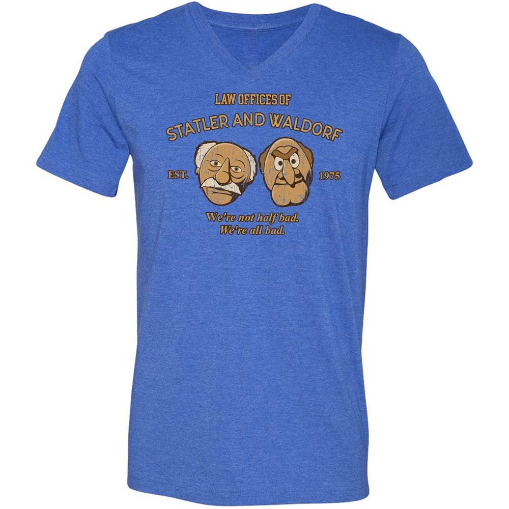 Unisex V-Neck T-Shirt - 1VMU8ZUK - Heather True Royal - 5
