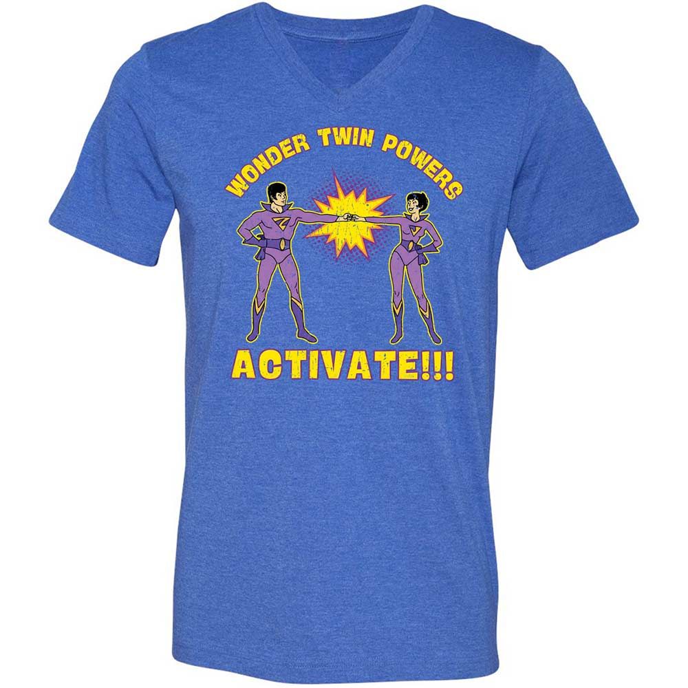 Unisex V-Neck T-Shirt - UQPFUBGY - Heather True Royal - 5