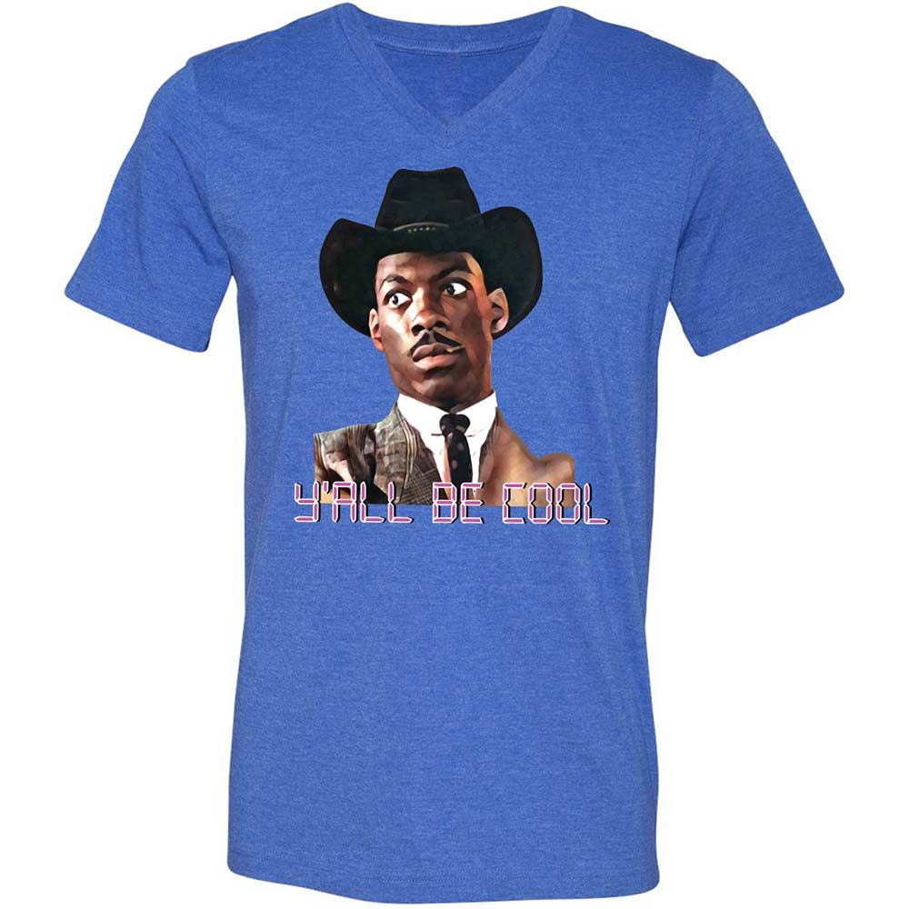 Unisex V-Neck T-Shirt - E8JMX5N3 - Heather True Royal - 5