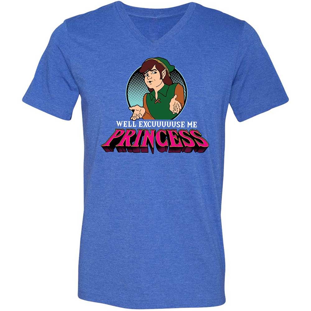 Unisex V-Neck T-Shirt - JKRLQ53Z - Heather True Royal - 5
