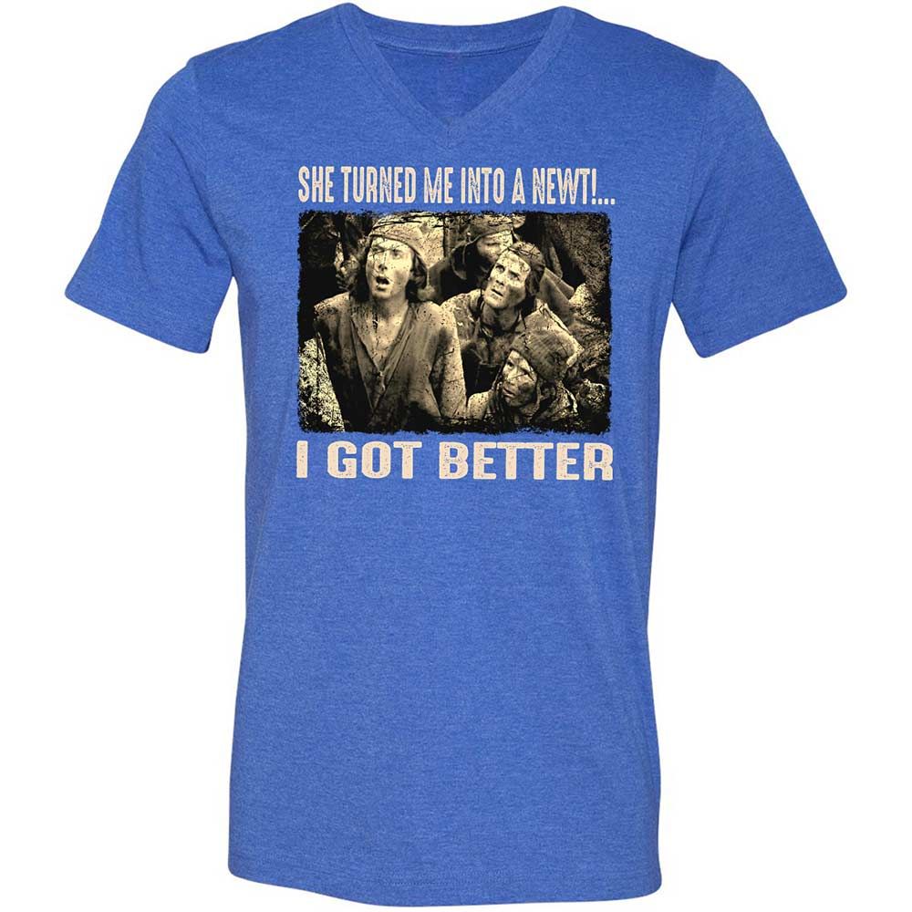 Unisex V-Neck T-Shirt - BPXQG833 - Heather True Royal - 5