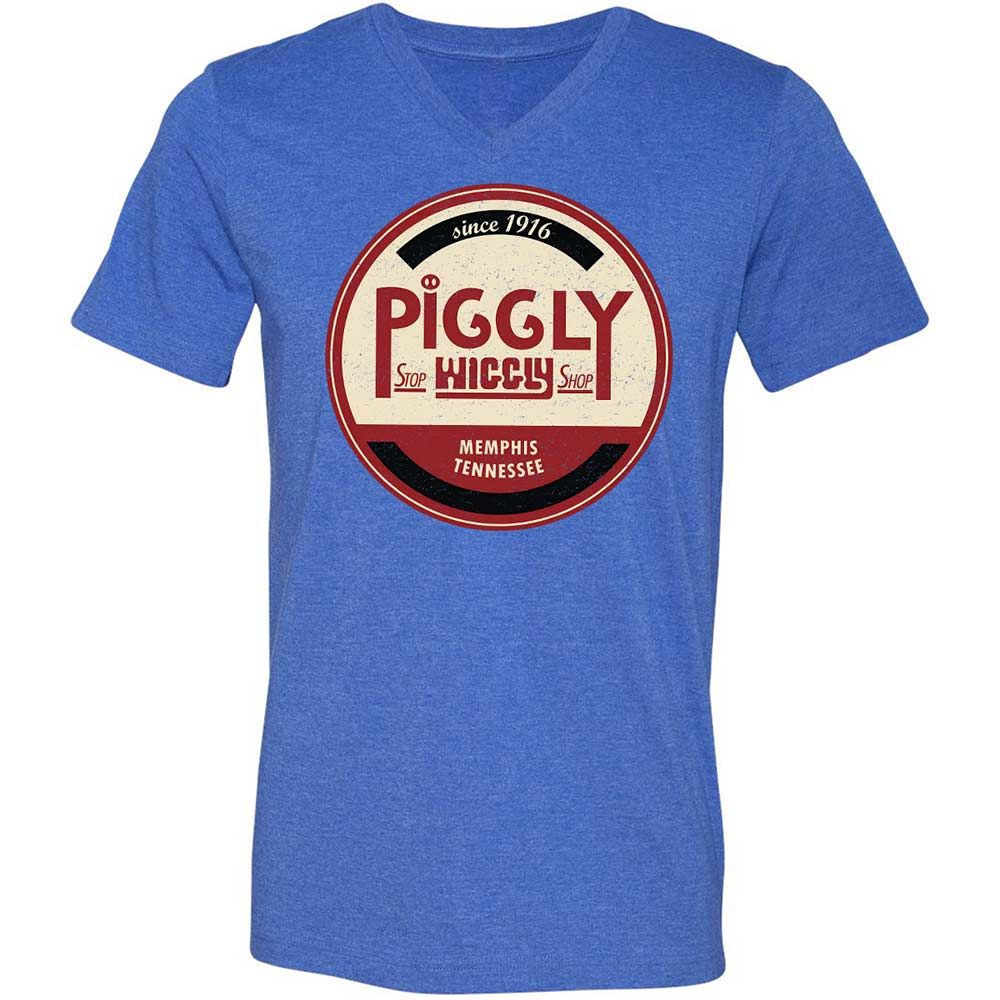 Unisex V-Neck T-Shirt - D22QG6GA - Heather True Royal - 5