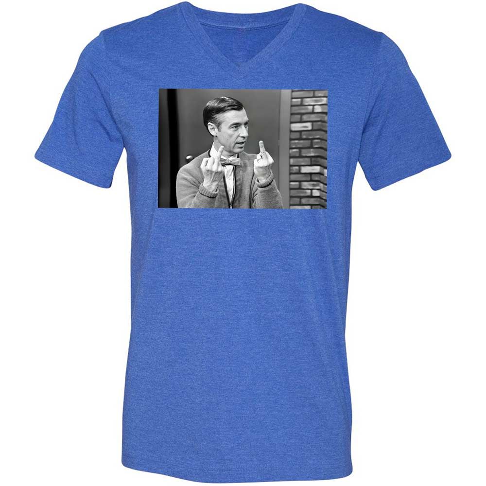Unisex V-Neck T-Shirt - 2Y5HJG7Z - Heather True Royal - 5