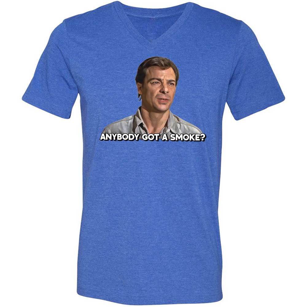 Unisex V-Neck T-Shirt - M9CHKJ4S - Heather True Royal - 5