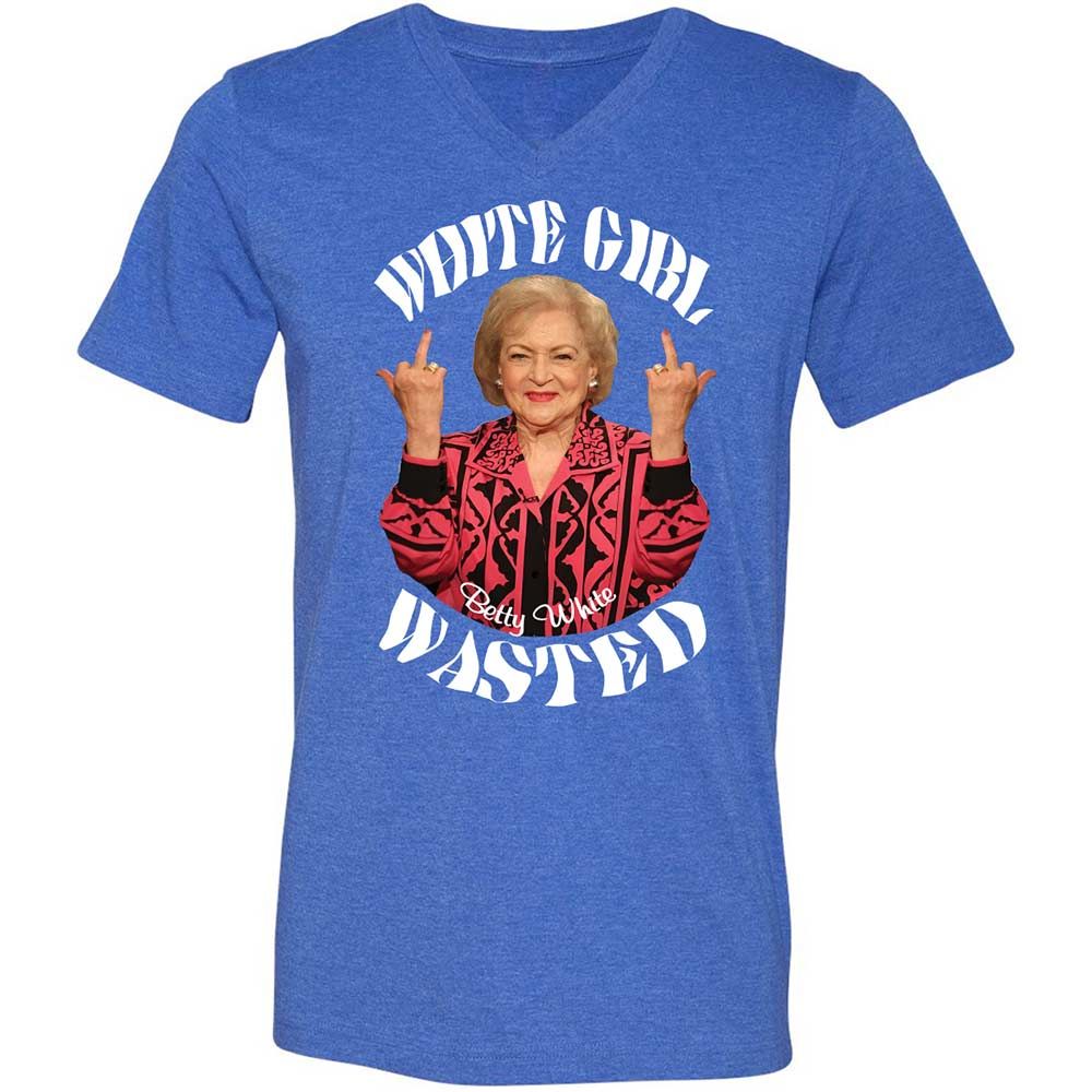 Unisex V-Neck T-Shirt - 5QLRSHA9 - Heather True Royal - 5