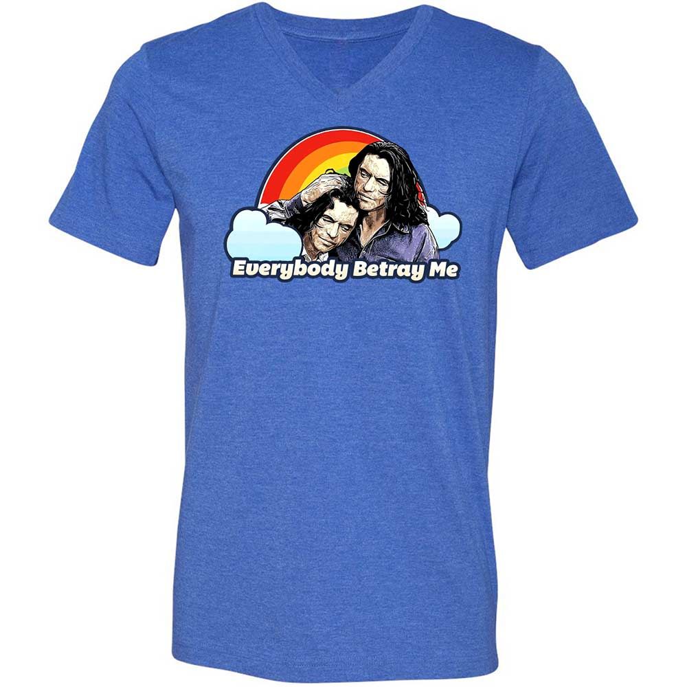 Unisex V-Neck T-Shirt - CZCXWZ7F - Heather True Royal - 5