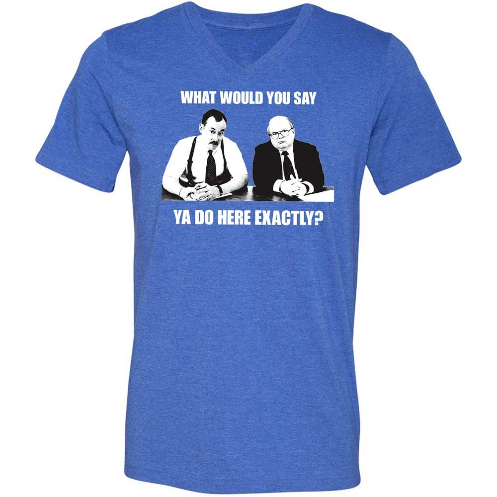 Unisex V-Neck T-Shirt - LJAEUEBJ - Heather True Royal - 5