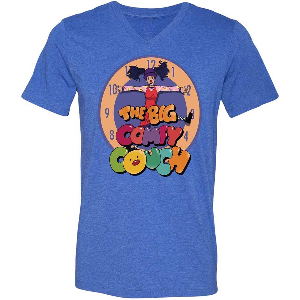 Unisex V-Neck T-Shirt - ZJXEPVL1 - Heather True Royal - 5