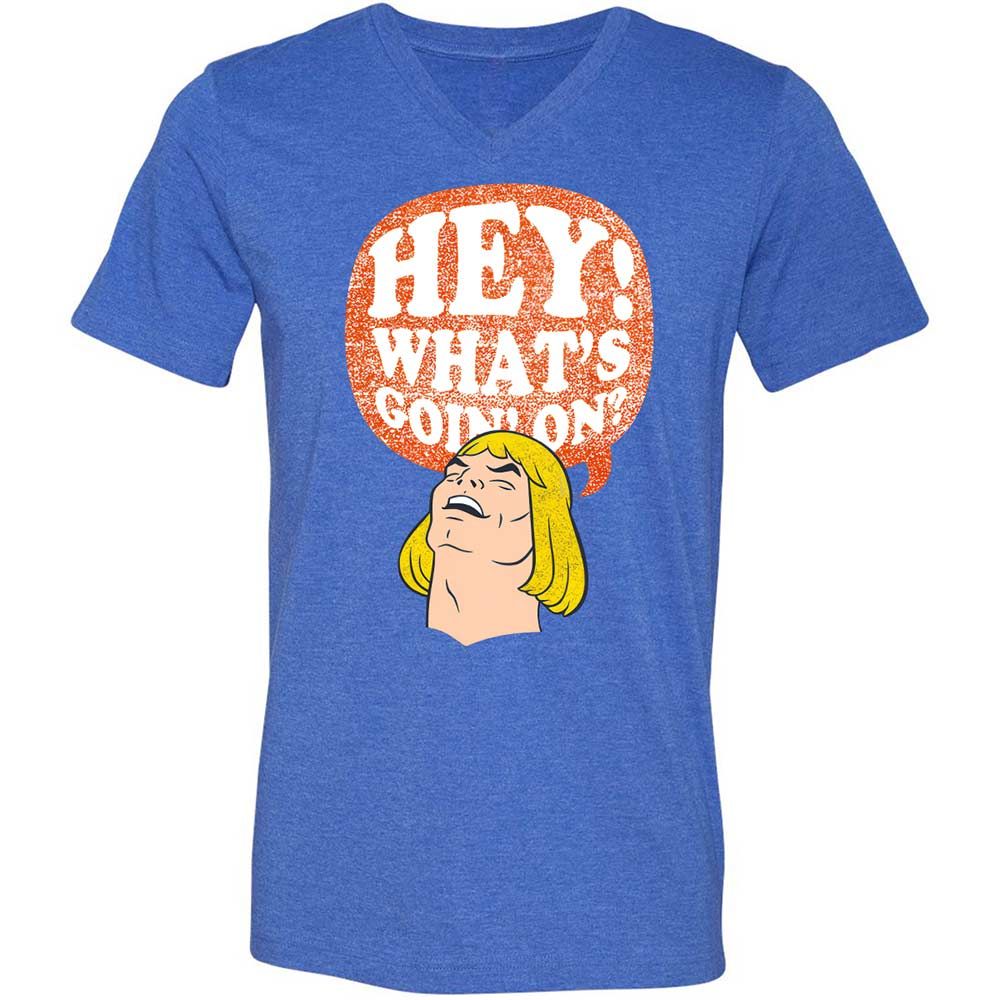 Unisex V-Neck T-Shirt - 3V86KA6E - Heather True Royal - 5