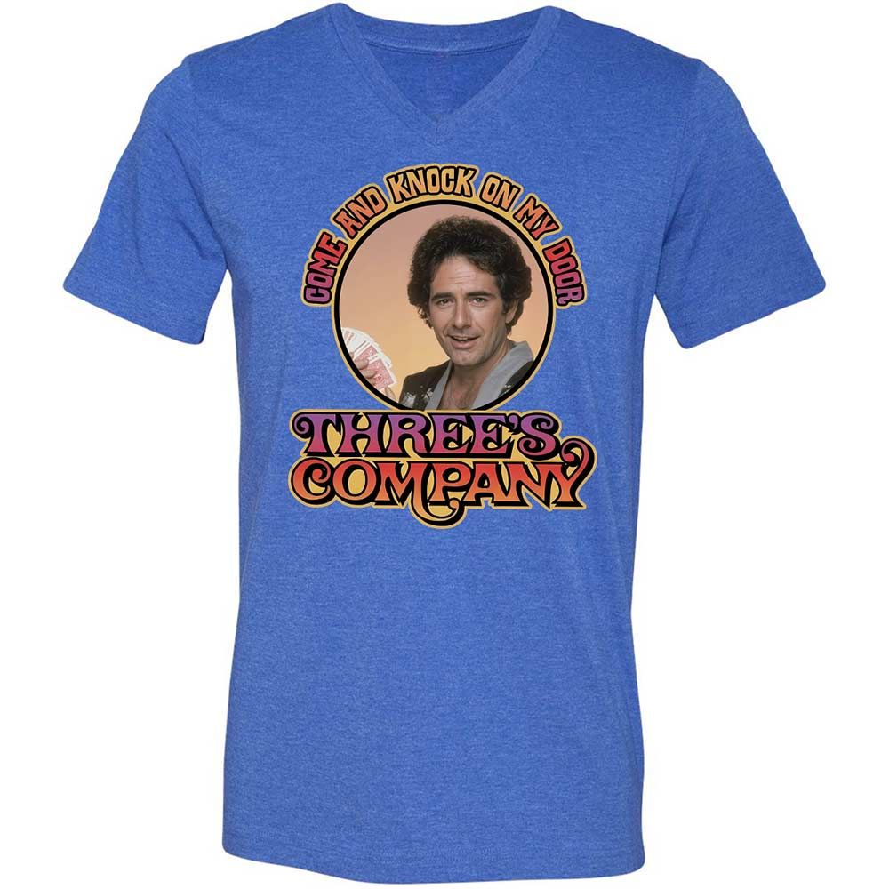 Unisex V-Neck T-Shirt - FR3ARW2U - Heather True Royal - 5