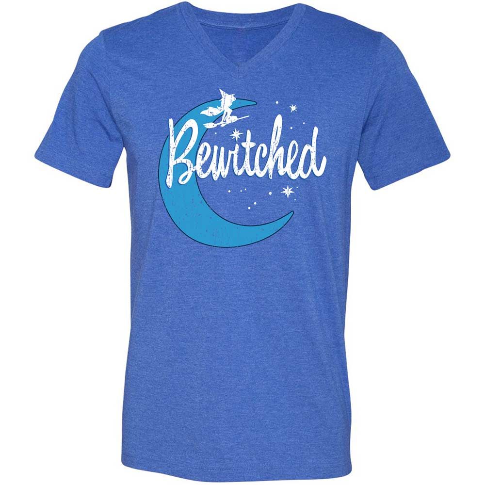 Unisex V-Neck T-Shirt - QC2T2J8J - Heather True Royal - 5