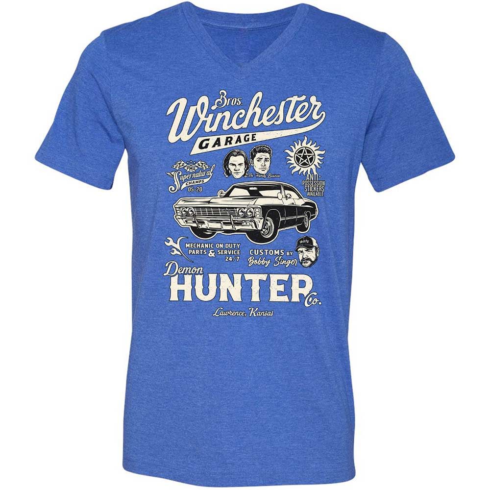 Unisex V-Neck T-Shirt - JQEEAHY8 - Heather True Royal - 5