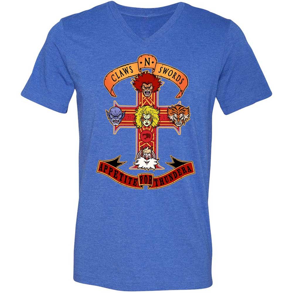 Unisex V-Neck T-Shirt - N34D6KRC - Heather True Royal - 5