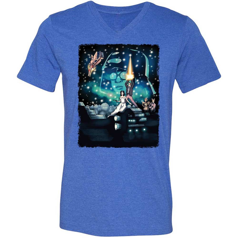 Unisex V-Neck T-Shirt - 5JEGZ8H2 - Heather True Royal - 5