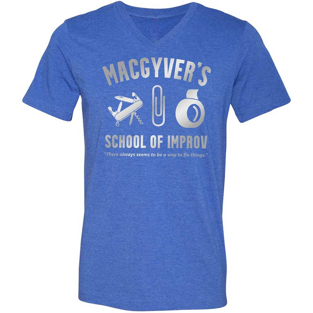 Unisex V-Neck T-Shirt - 9FSAMHCT - Heather True Royal - 5