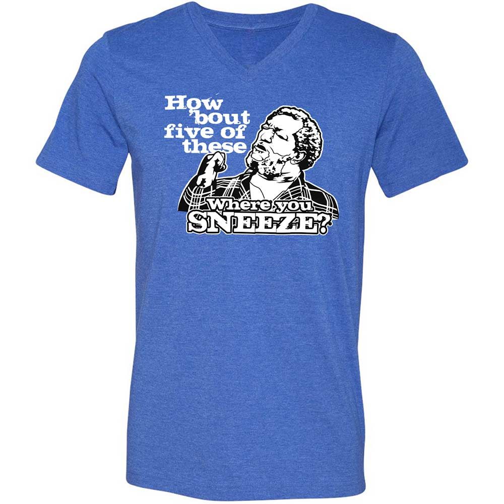 Unisex V-Neck T-Shirt - V7N95X4V - Heather True Royal - 5