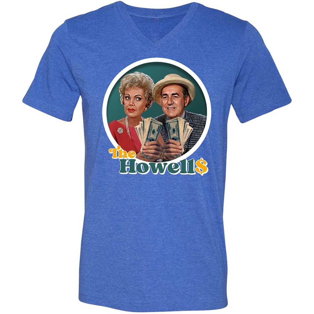 Unisex V-Neck T-Shirt - J85LEMM9 - Heather True Royal - 5