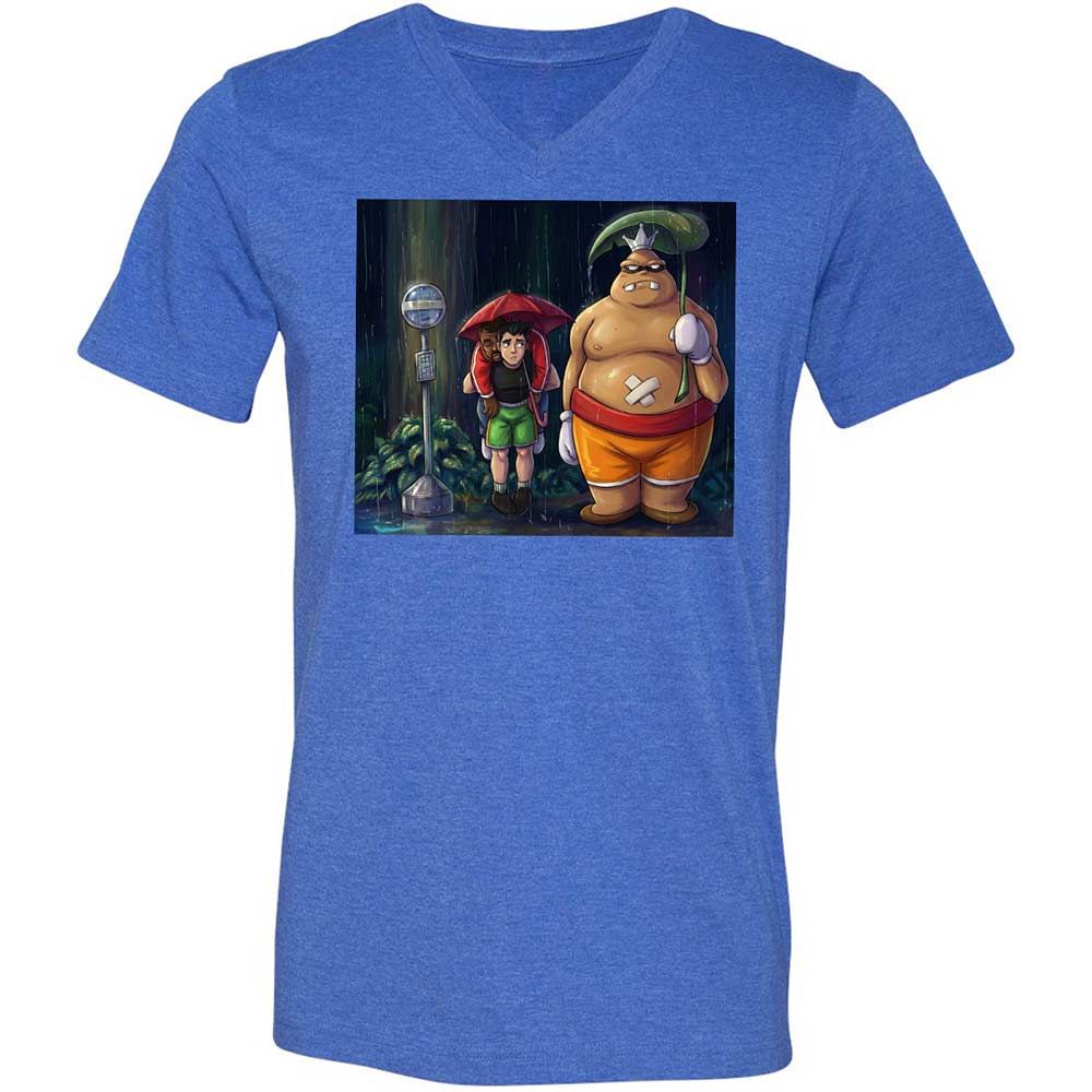 Unisex V-Neck T-Shirt - ZMMYEUBV - Heather True Royal - 5