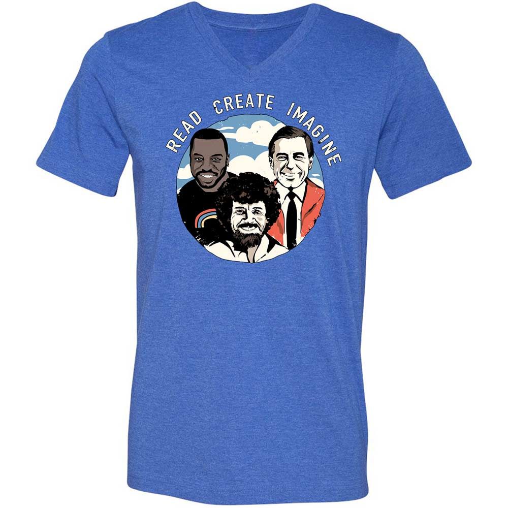 Unisex V-Neck T-Shirt - ERR3GQR3 - Heather True Royal - 5