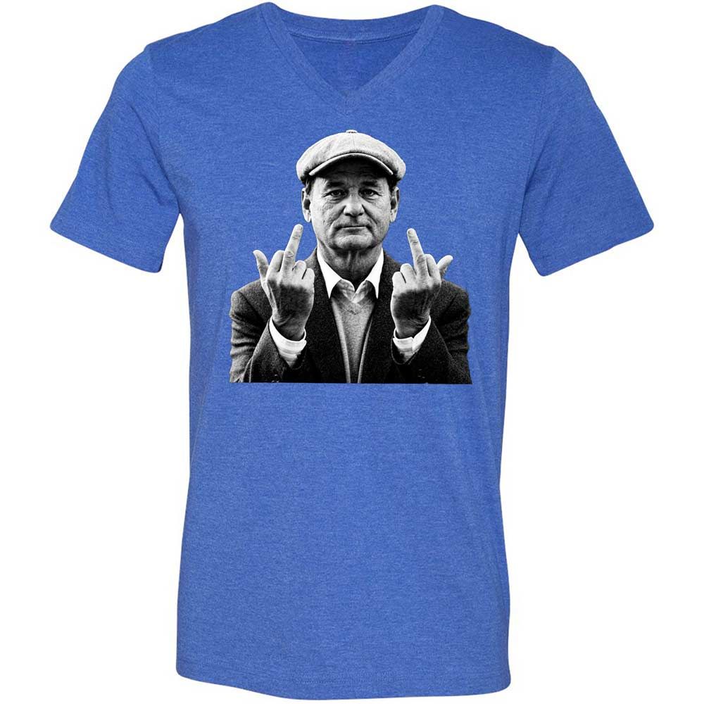 Bill Murray Middle Finger - Heather True Royal - 5