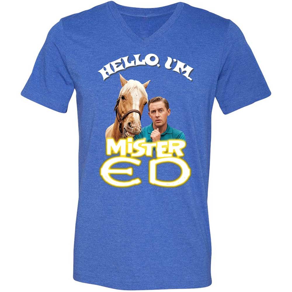 Unisex V-Neck T-Shirt - 95HM1K56 - Heather True Royal - 5