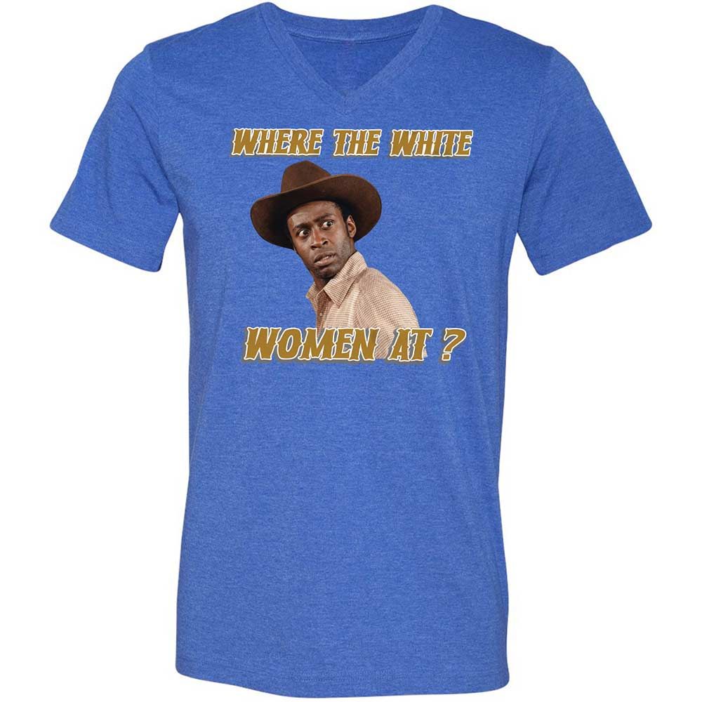 Unisex V-Neck T-Shirt - FYGNUFSF - Heather True Royal - 5