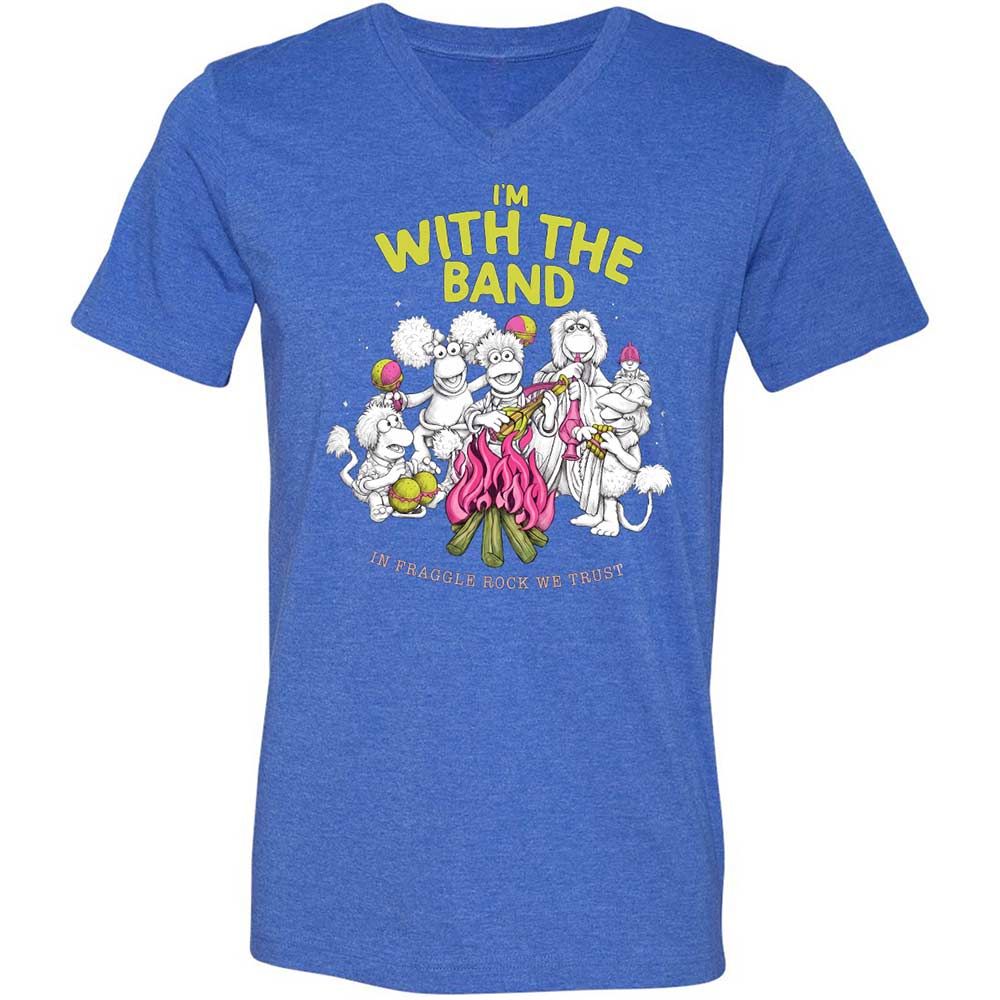 Unisex V-Neck T-Shirt - 87A15QZF - Heather True Royal - 5