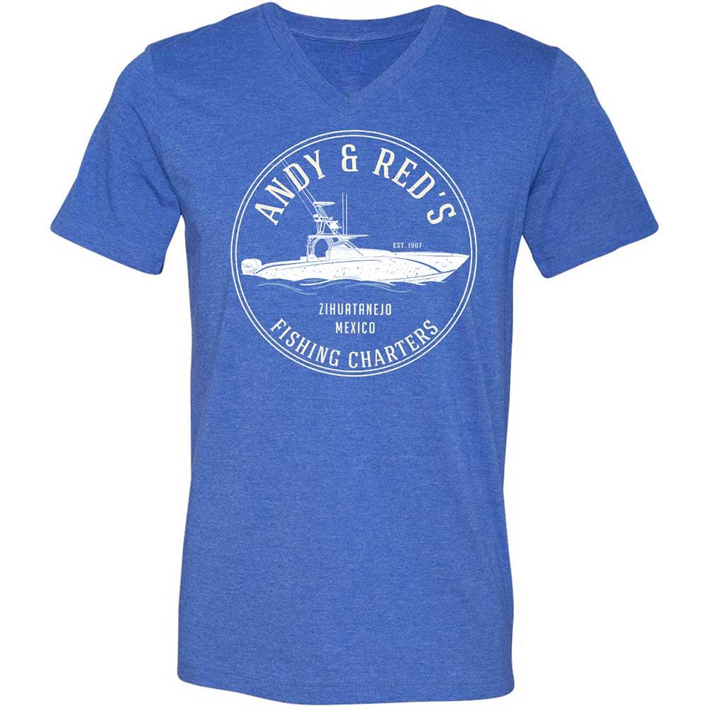 Unisex V-Neck T-Shirt - UP7ZFRMP - Heather True Royal - 5