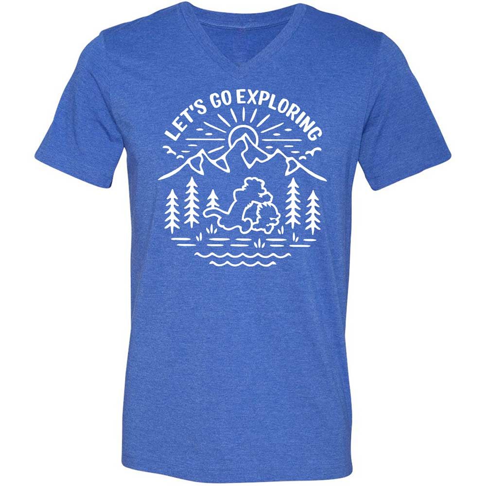 Unisex V-Neck T-Shirt - GEE99RSA - Heather True Royal - 5