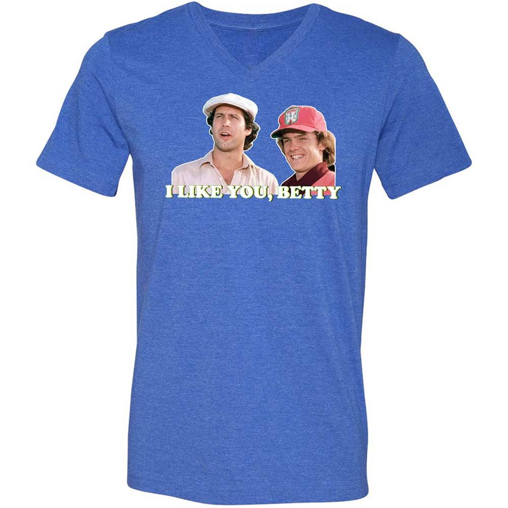Unisex V-Neck T-Shirt - ZE3LN7TP - Heather True Royal - 5