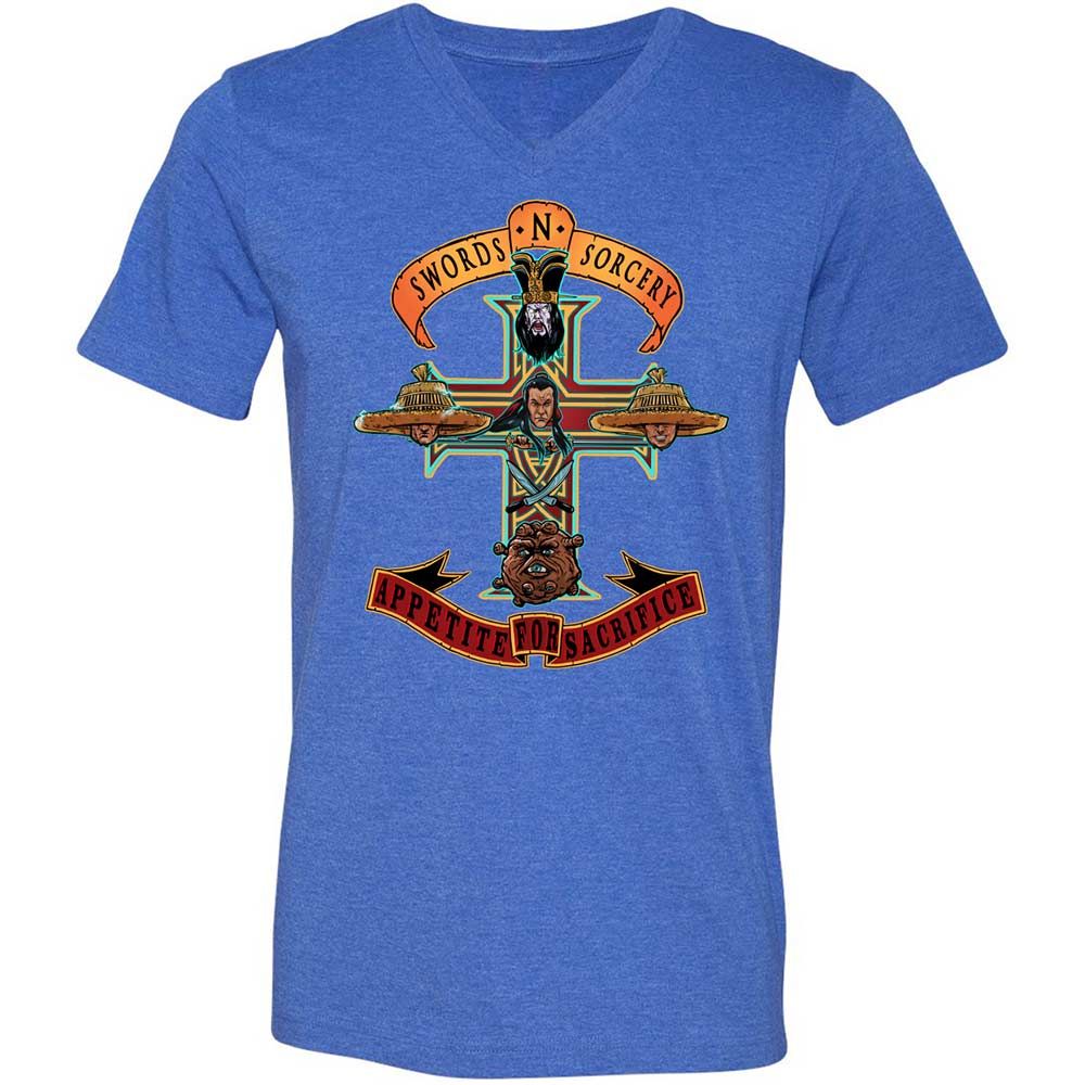 Unisex V-Neck T-Shirt - CNTNJ7CA - Heather True Royal - 5