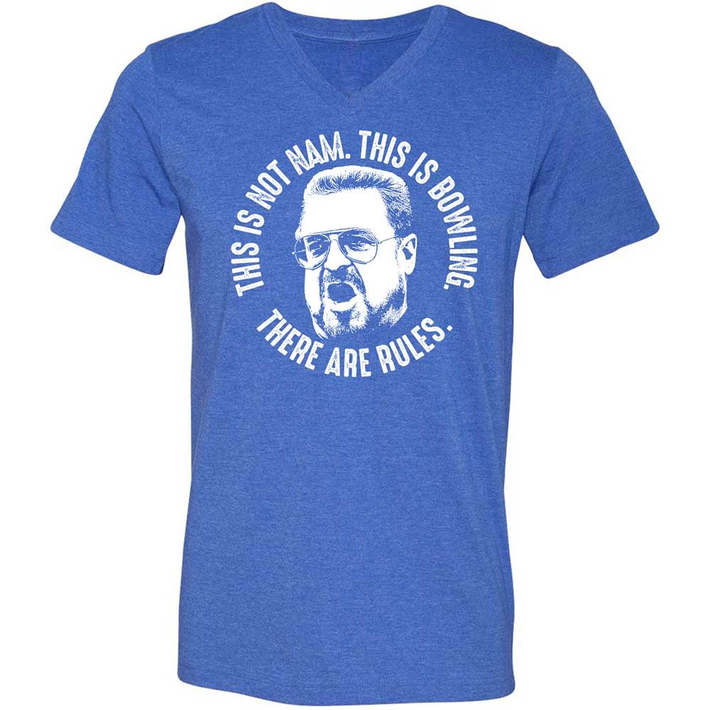 Unisex V-Neck T-Shirt - DUFJ6JZK - Heather True Royal - 5