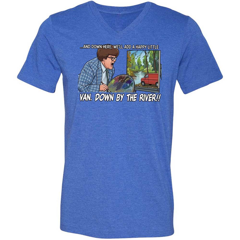 Unisex V-Neck T-Shirt - H3XCQJWC - Heather True Royal - 5