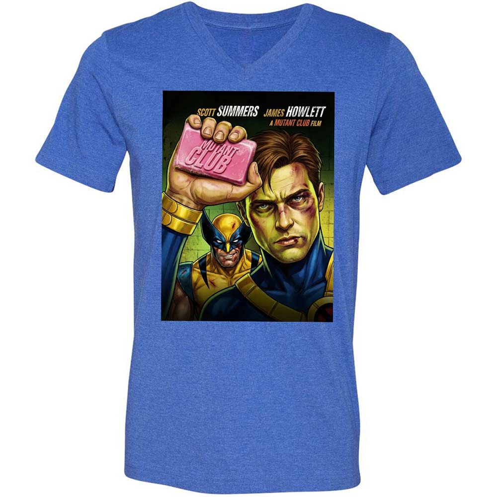 Unisex V-Neck T-Shirt - AUZQ2888 - Heather True Royal - 5