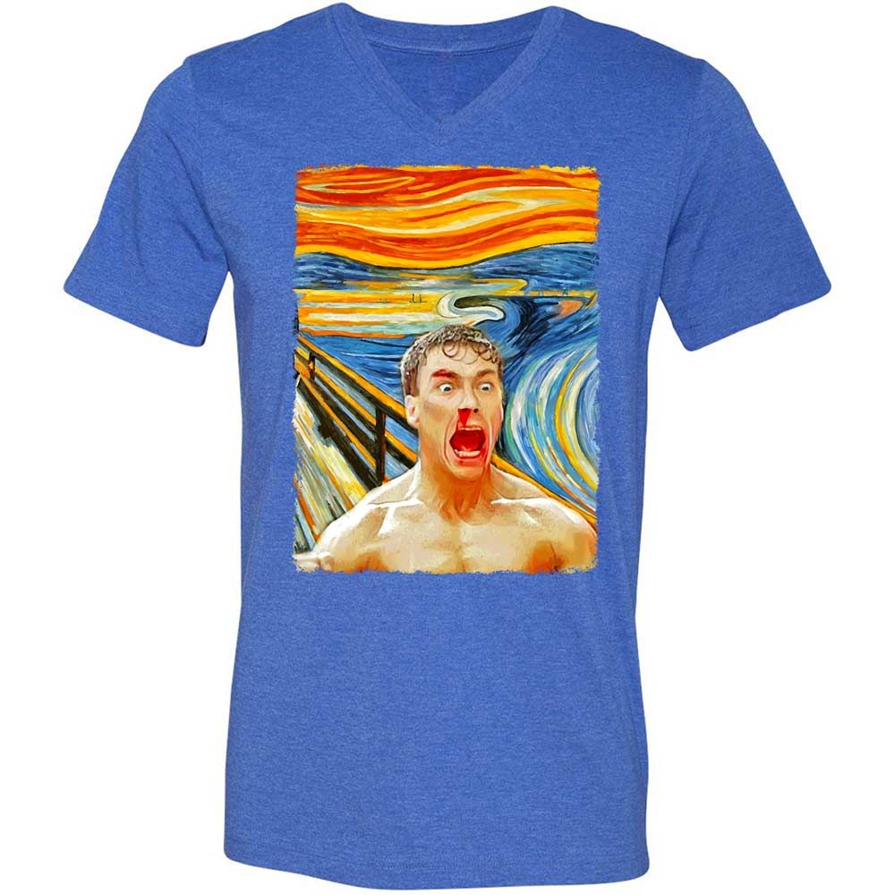 Unisex V-Neck T-Shirt - PJBVXW67 - Heather True Royal - 5